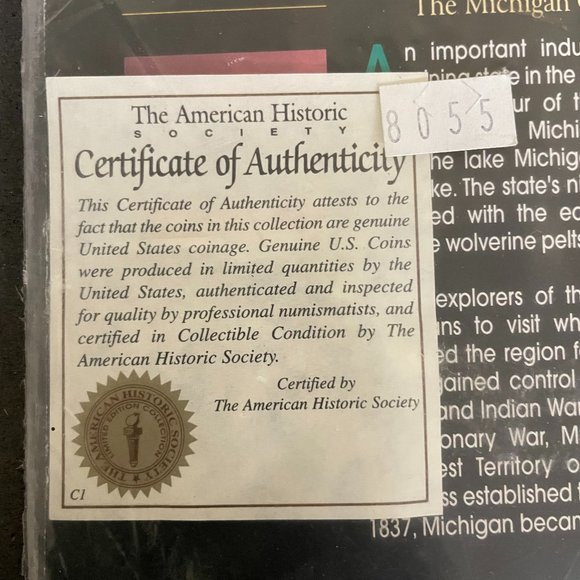 Colorized State Quarter NEW Philadelphia & Denver Mint - Michigan NIP - Picture 2 of 4